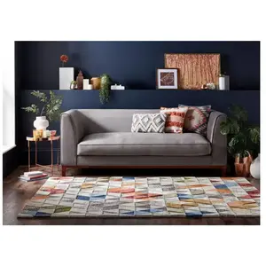FLAIR RUGS Tapis géométrique design en laine multicolore 120x170 pas cher