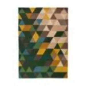 FLAIR RUGS Tapis géométrique scandinave en laine multicolore 80x150 pas cher