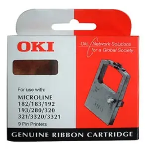Oki Ruban pour printer ml 100 180 182 192 280 320 321 3320 3321 noir 09002303 pas cher