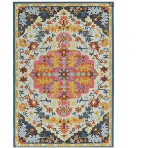 Novatrend Tapis de salon en laine multicolore 120x170 cm pas cher