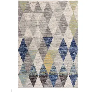 Novatrend Tapis tissé plat moderne Bleu 200x290 cm pas cher