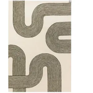 Novatrend Tapis moderne tufté main en laine  Vert 160x230 cm pas cher