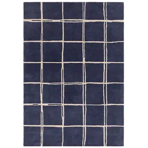 Novatrend Tapis de salon en laine bleu 200x290 cm pas cher