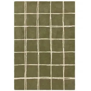 Novatrend Tapis de salon en laine vert 200x290 cm pas cher