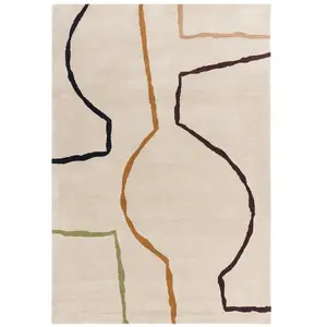 Novatrend Tapis de salon en laine beige 160x230 cm pas cher