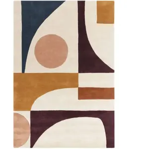 Novatrend Tapis tufté main en laine Multicolore 160x230 cm pas cher