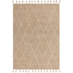 Novatrend Tapis de salon en laine marron clair 120x170 cm pas cher