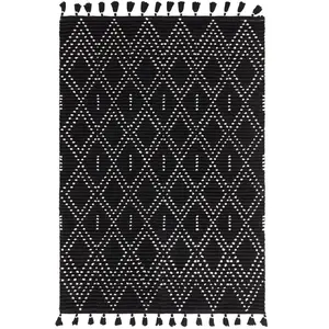 Novatrend Tapis de salon en laine noir 200x290 cm pas cher