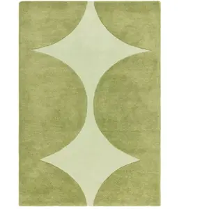 Novatrend Tapis moderne tufté main en laine Vert 120x170 cm pas cher