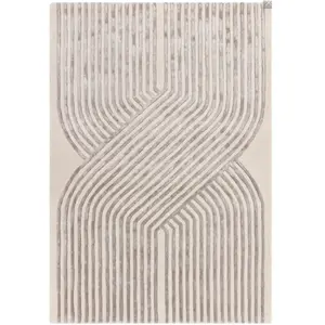 Novatrend Tapis moderne tufté main en laine Beige 120x170 cm pas cher