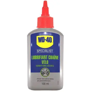 WD-40 100ml : Lubrifiant chaînes sèches pour vélosVendu paroscaro