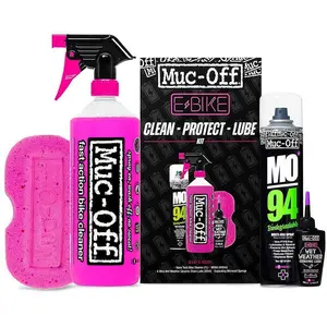 Comparateur de prix : Kit d'entretien pour nettoyant, lubrifiant, protection vélo Muc-Off Ebike TU