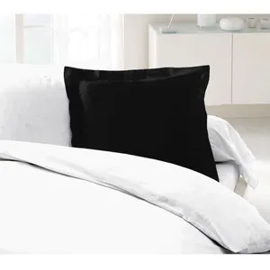 Comparateur de prix : LOVELY HOME Lot de 2 Taies d'Oreillers 100% coton 63x63 cm - Noir