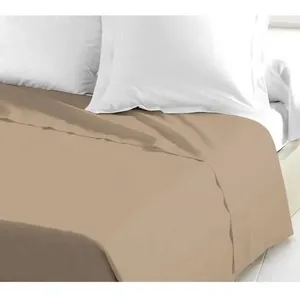 Comparateur de prix : LOVELY HOME Drap Plat 100% coton 180x290 cm beige