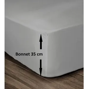 Comparateur de prix : LOVELY HOME Drap Housse 100% Coton 180x200cm - Bonnet 35cm - Gris clair