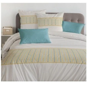 HOME LINGE PASSION LE NAT MIEL Parure de couette 100% coton - Beige - 240x260 cm pas cher