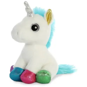 Aurora Peluche Jewel La Licorne Blanche Aux Sabots Multicolores - 18 C... pas cher