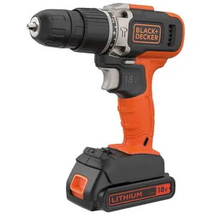 Black+Decker Perceuse-visseuse sans fil 18 V 1,5 ah mandrin automatique pas cher