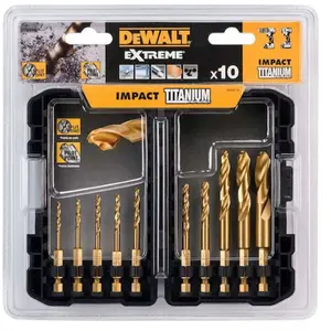 Comparateur de prix : Jeu de forets métal titanium HSS-Tin - DeWALT - DT50050-QZ - 10 pièces