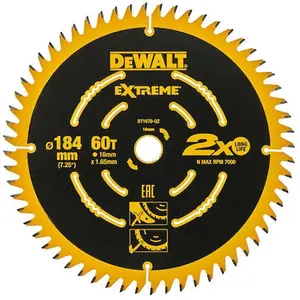 Comparateur de prix : Lame de scie circulaire Carbure ELITE DEWALT DT1670-QZ 184x16mm 60T TU