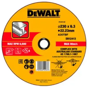 Comparateur de prix : Disque à meuler le métal Ø230x22,2mm DEWALT DT43919-QZ épaisseur 6mm