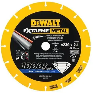 Comparateur de prix : Disque diamant METALMAX Extreme Metal 230 mm DEWALT DT40255