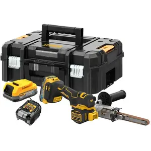 Comparateur de prix : Ponceuse à bande DeWALT DCM200E2T (2 x 1,7 Ah Powerstack DCB1102 TSTAK II)