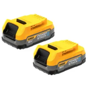Comparateur de prix : Dewalt Pack 2 batteries Powerstack XR - 2 batteries 18V 1.7Ah DCBP034E2-XJ