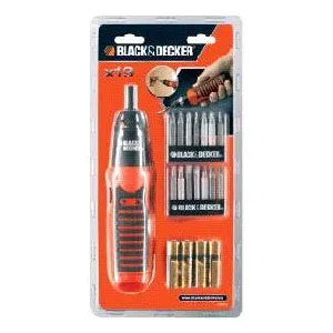 Comparateur de prix : BLACK + DECKER Jeu de vissage/devissage tournevis 1.5V a pile b+d avec 14 inserts