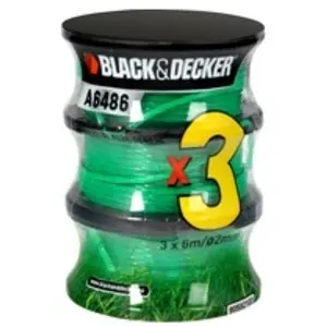 Comparateur de prix : Bobines de Fil - Black & Decker - A6486 - 3 pièces - 6 m - 2 mm - Vert