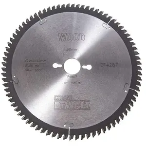 Comparateur de prix : Dewalt - Lame de scie stationnaire bois - Ø250 mm - 80 dents - DT4287