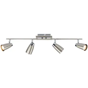 DAR LIGHTING Barre de spots Loft chrome satiné et chrome poli 4 ampoules - Chrome pas cher