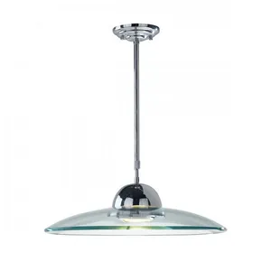 DAR LIGHTING Suspension Hemisphere chrome poli et verre 1 ampoule - Transparent