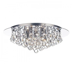 Luminaire Center Plafonnier Pluto cristal et chrome poli 5 ampoulesVendu parmanomano