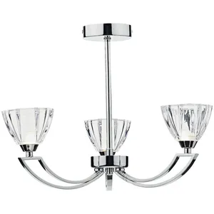 Dar vito - Plafonnier semi-affleurant chrome poli, 3x G9