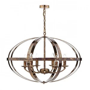 Luminaire Center Suspension symbol cuivre et  6 ampoules