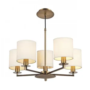 DAR LIGHTING Suspension Tyler bronze antique et 5 ampoules - Marron