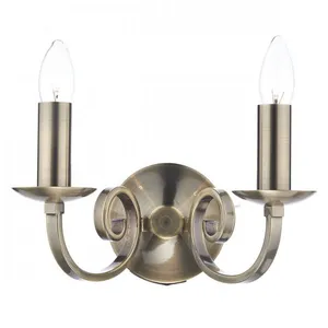 Dar Lighting - dar murray - Bougie Double Applique Murale Laiton Antique pas cher