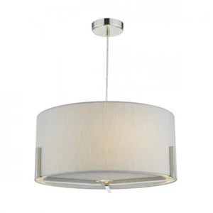 Luminaire Center Suspension Santino gris et chrome satiné 3 ampoules