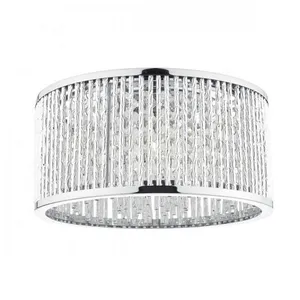 DAR LIGHTING Plafonnier Nantes chrome poli et verre 3 ampoules - Chrome