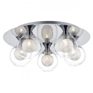 DAR LIGHTING Plafonnier Zeke chrome poli et verre 5 ampoules - ChromeVendu paramazon
