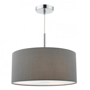 Dar ronda - Suspension cylindrique à 3 lumières, 40 cm, gris ardoise avec diffuseur pas cher