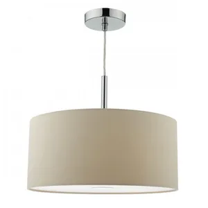 DAR LIGHTING Suspension Ronda taupe et chrome poli 3 ampoules - Beige pas cher