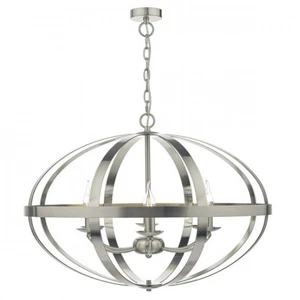Luminaire Center Dar symbol - Suspension Cage Chrome Satiné, 6x E14 pas cher