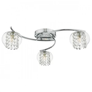 Dar elma - Plafonnier semi-affleurant chrome poli et verre, 3x G9