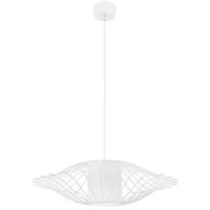 GoodHome Suspension Quaoar E27/60W IP20 Ø 60 cm blanc pas cher
