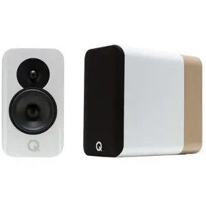 Q Acoustics Concept 300 Blanc et Chêne - Enceintes Bibliothèques (la paire) pas cher