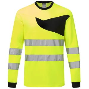 Portwest - t-shirt haute visibilité manches longues pw2 - taille m - jaune/noir