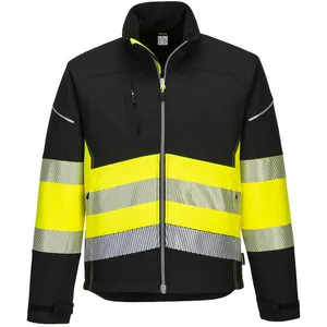 Portwest Veste Softshell PW3 Haute Visibilité Classe 1 Noir/Jaune L pas cher