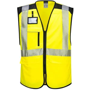 Gilet Multipoches haute-visibilité PW3 couleur : Jaune/Noir taille xl ...